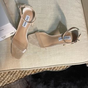 NWT Steve Madden Delrey Nude Heel w/ Clear Strap